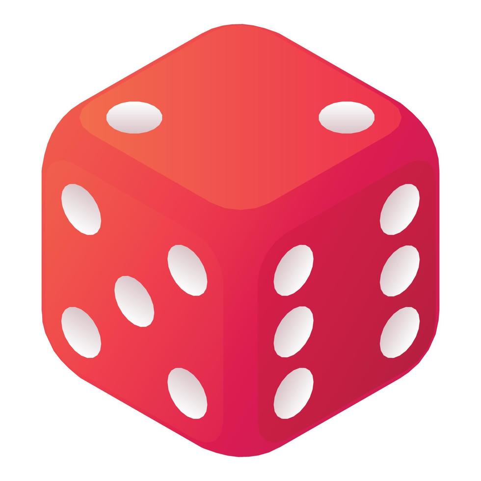 Role dice icon, isometric style vector