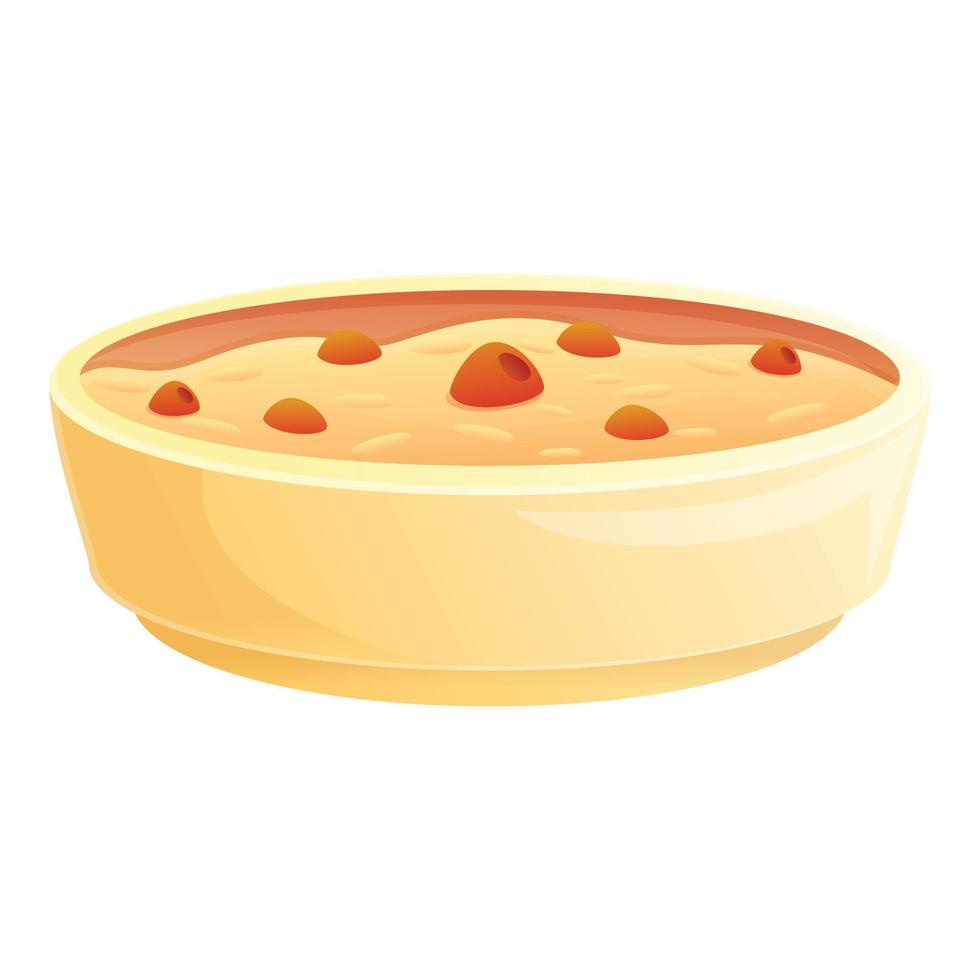 Breakfast oatmeal icon, cartoon style vector