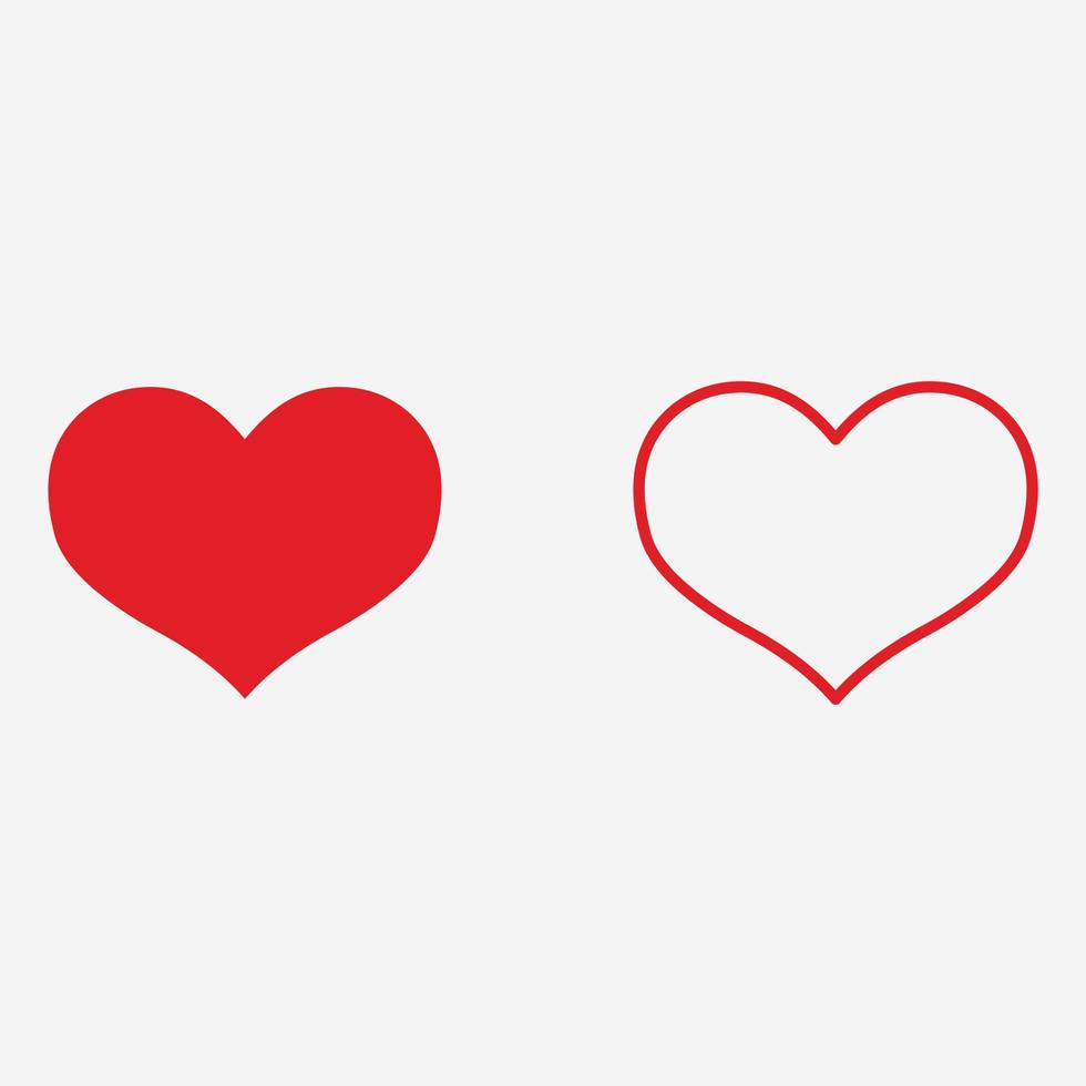 Heart icon vector set. romantic, like, love, valentine day symbol sign