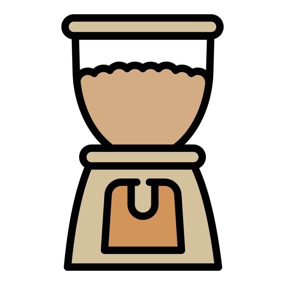 icono de molinillo de café, estilo de esquema vector