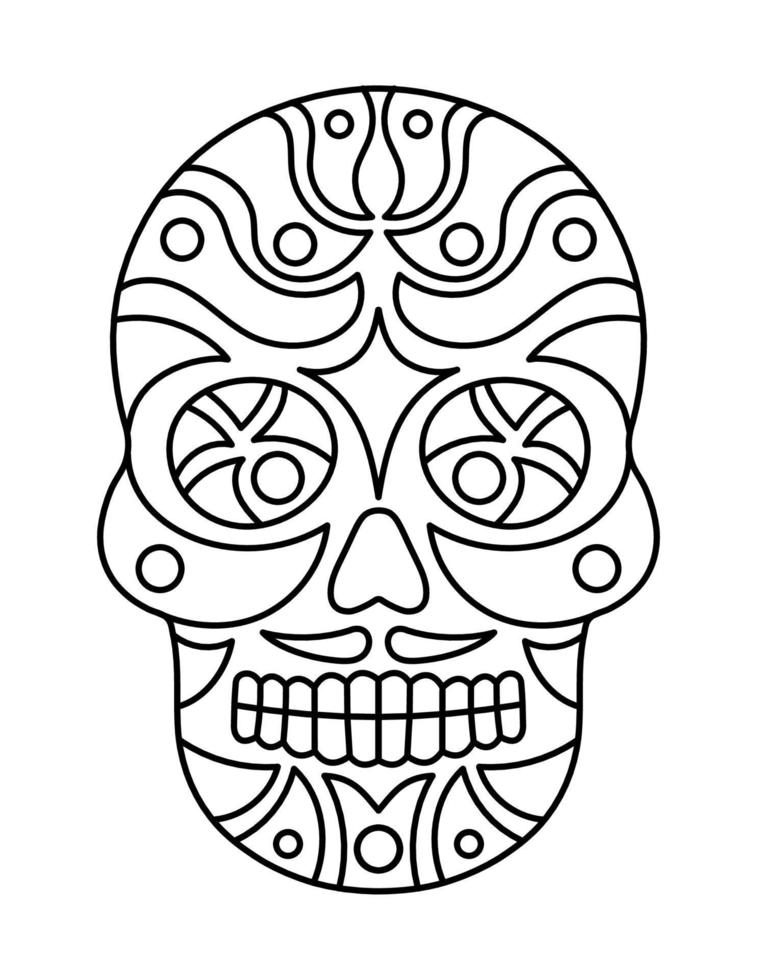 Skull coloring pages for toddlers vector