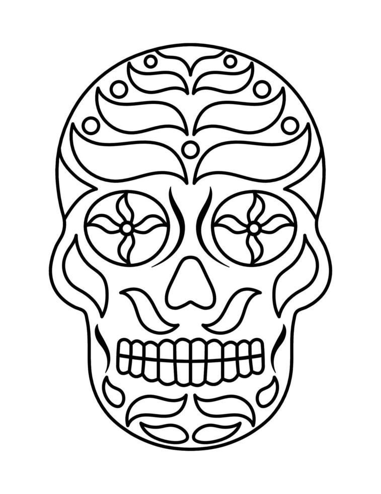 Skull coloring pages for kids vector