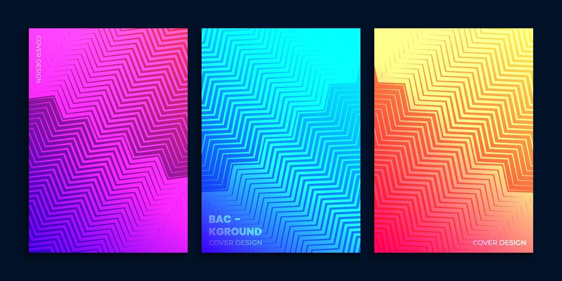 Minimal gradient background with zig zag lines vector