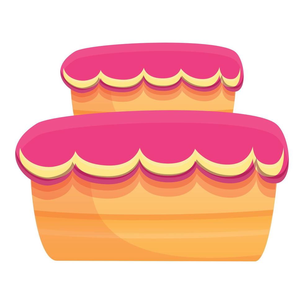 Cake icon, cartoon style vector