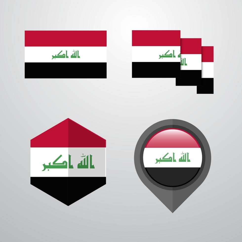 Iraq flag design set vector