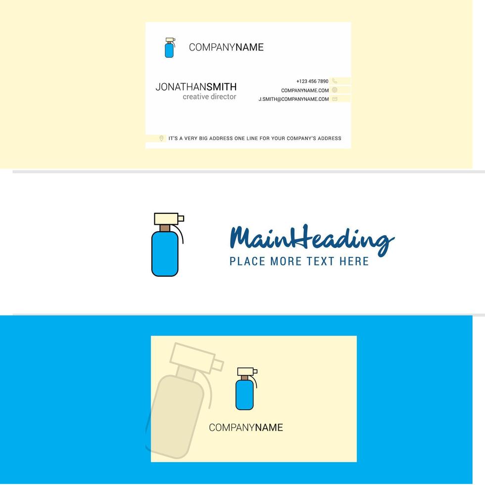 Beautiful Water shower Logo and business card vertical Design Vector