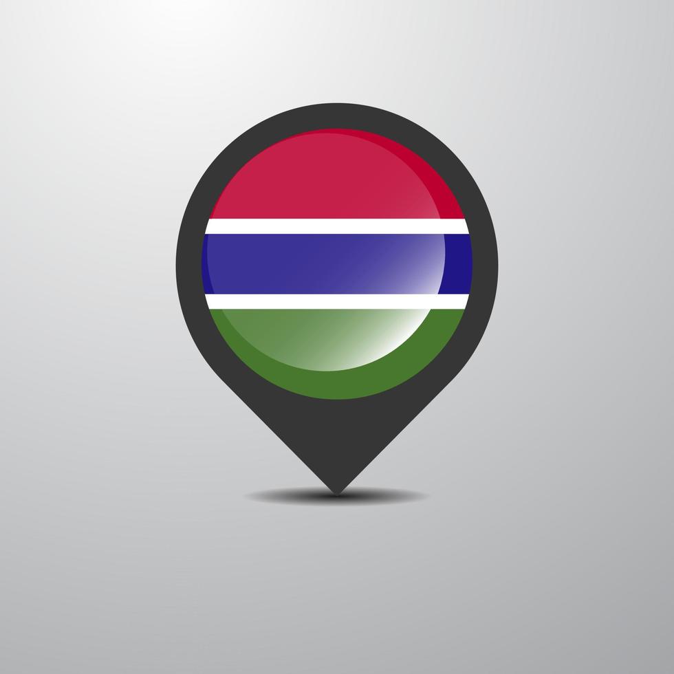 pin de mapa de Gambia vector