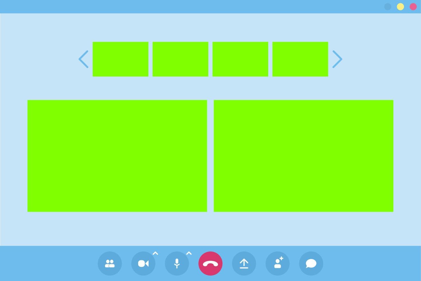 Group of people communicate together via video call vector