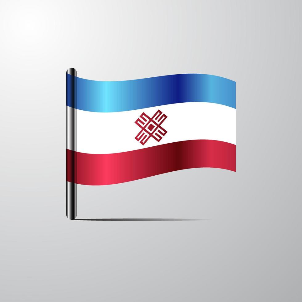 MariEl waving Shiny Flag design vector