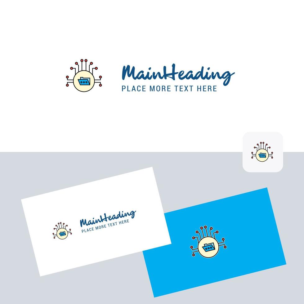 Shared folder vector logotype with business card template Elegant corporate identity Vector