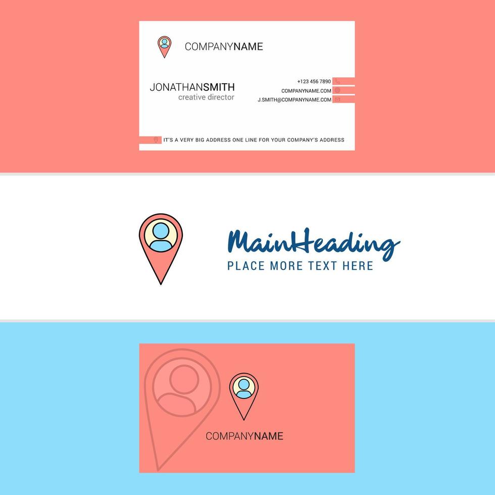 Beautiful Location Logo and business card vertical Design Vector