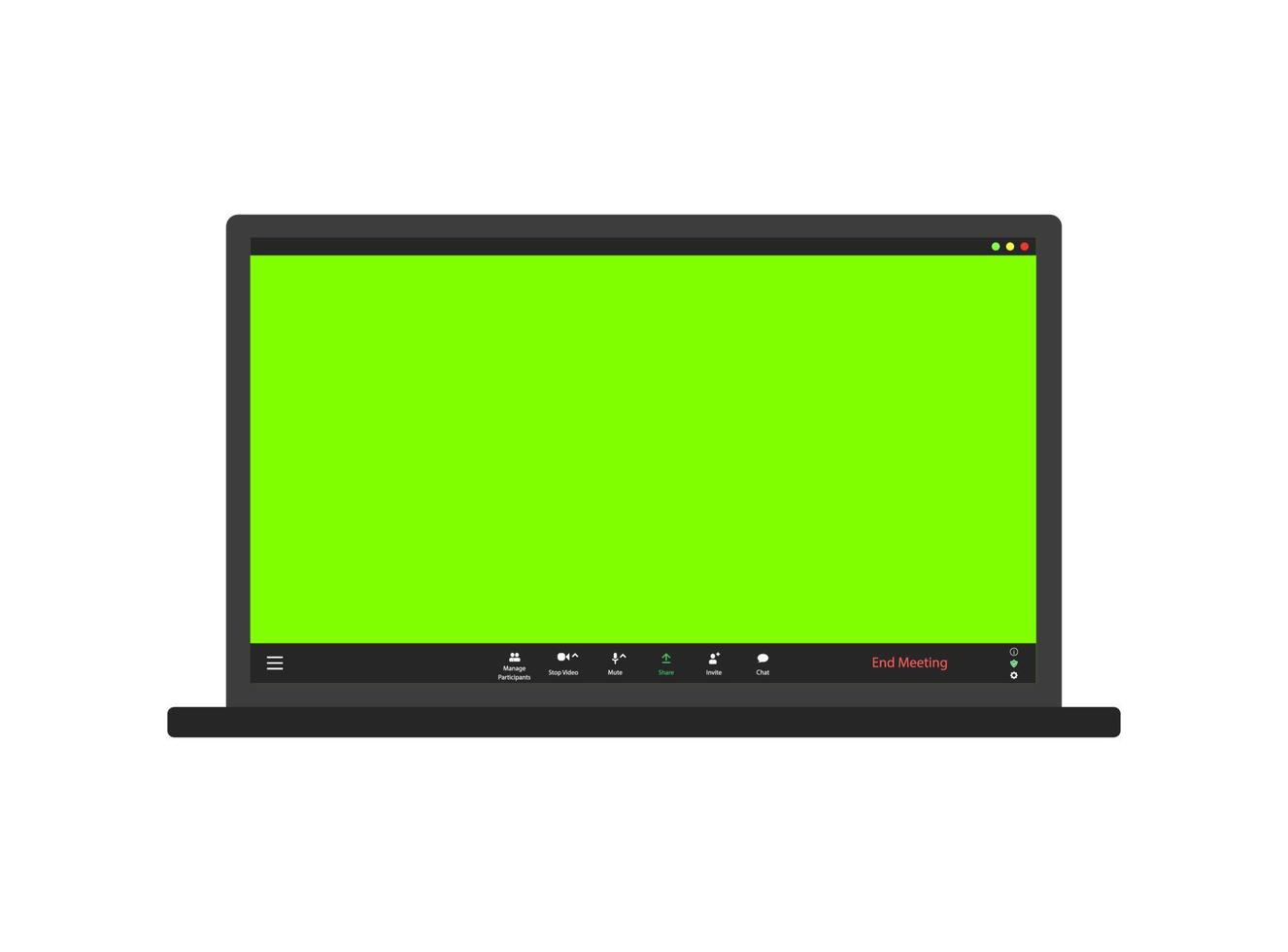 Video call layout. An application window with a place to insert your image or video vector