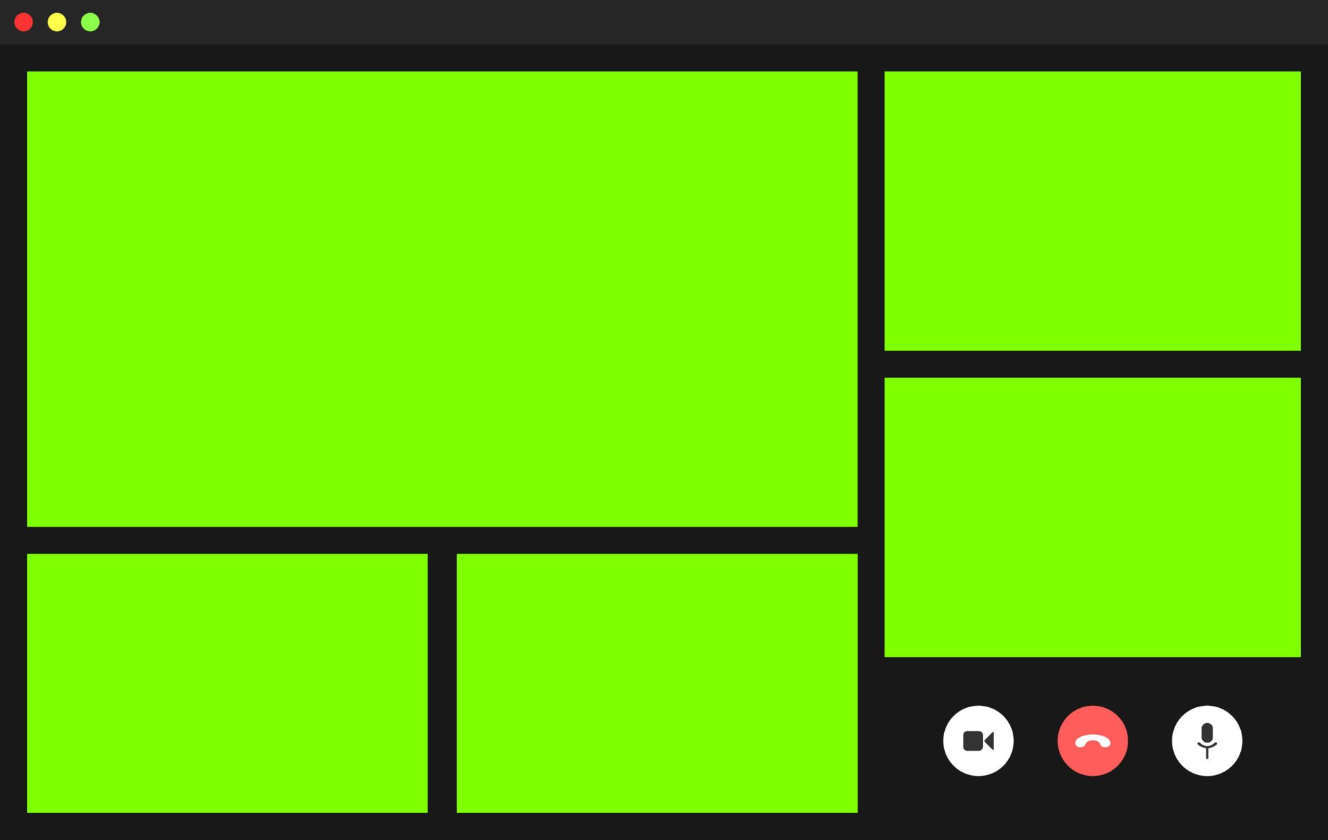 WebCall video template. Blank for inserting faces instead of chroma key