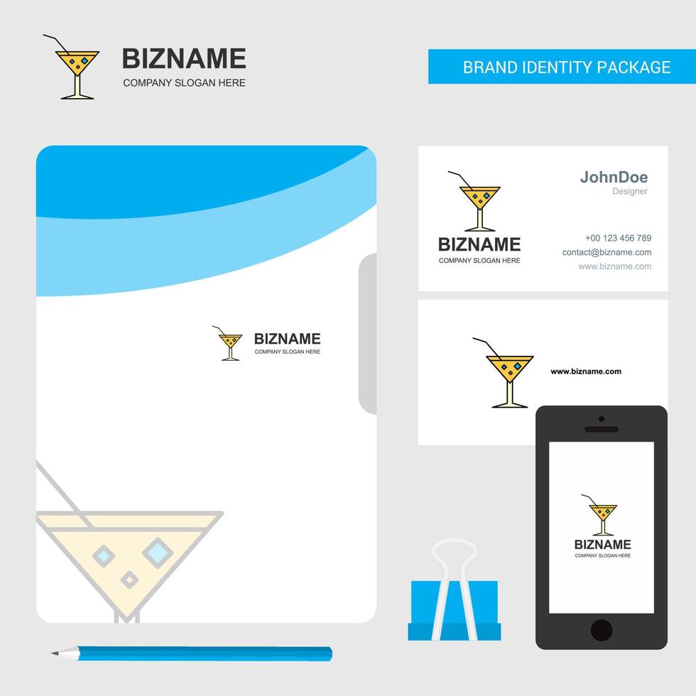 Drink Business Logo File Cover Visiting Card and Mobile App Design Vector Illustration