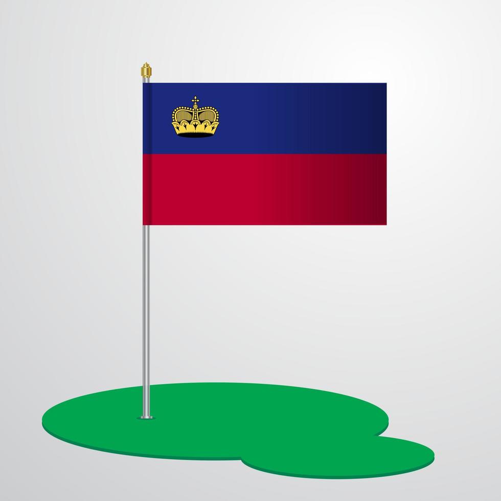 Liechtenstein Flag Pole vector