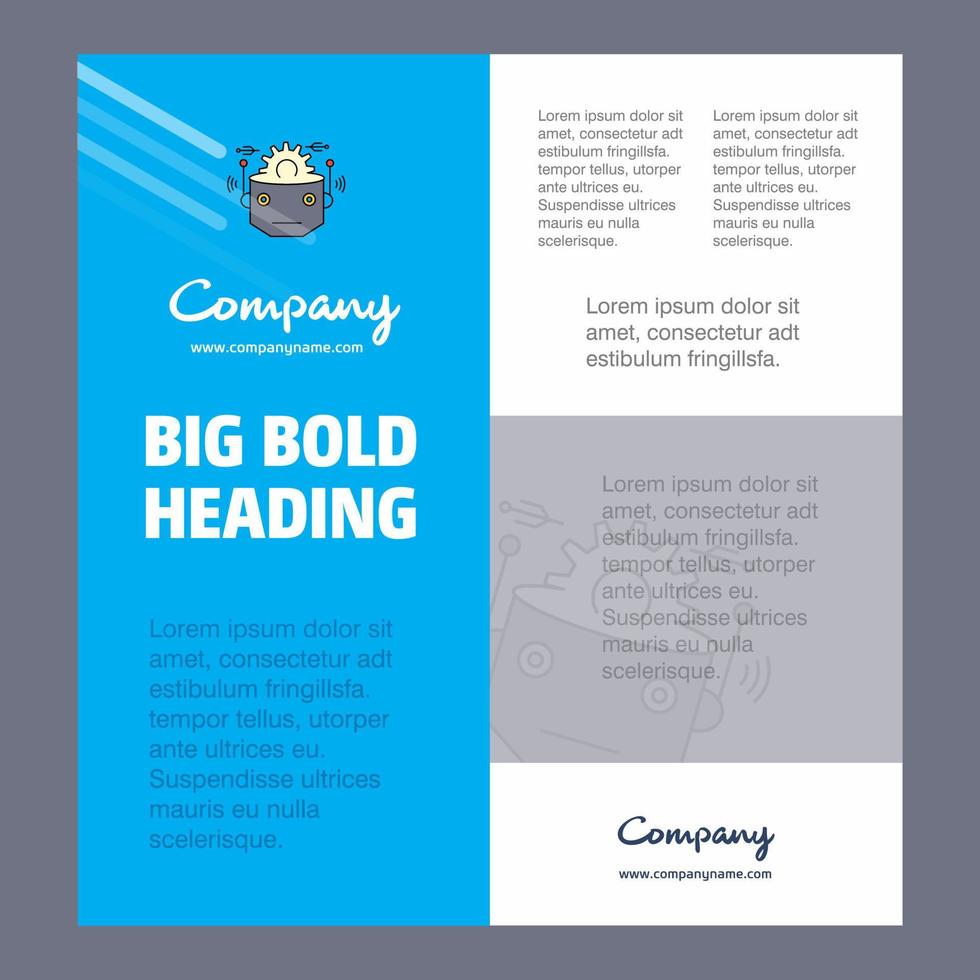 Robot Business Company Poster Template with place for text and images vector background