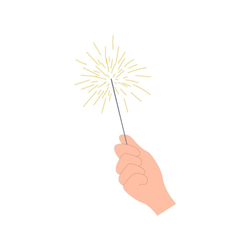 Hand holding a sparkling sparkler vector