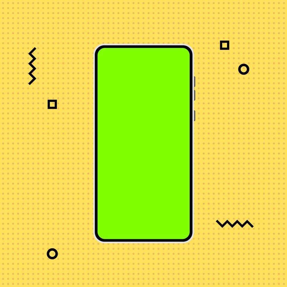 Modern phone in flat style with a place to insert an image or video vector