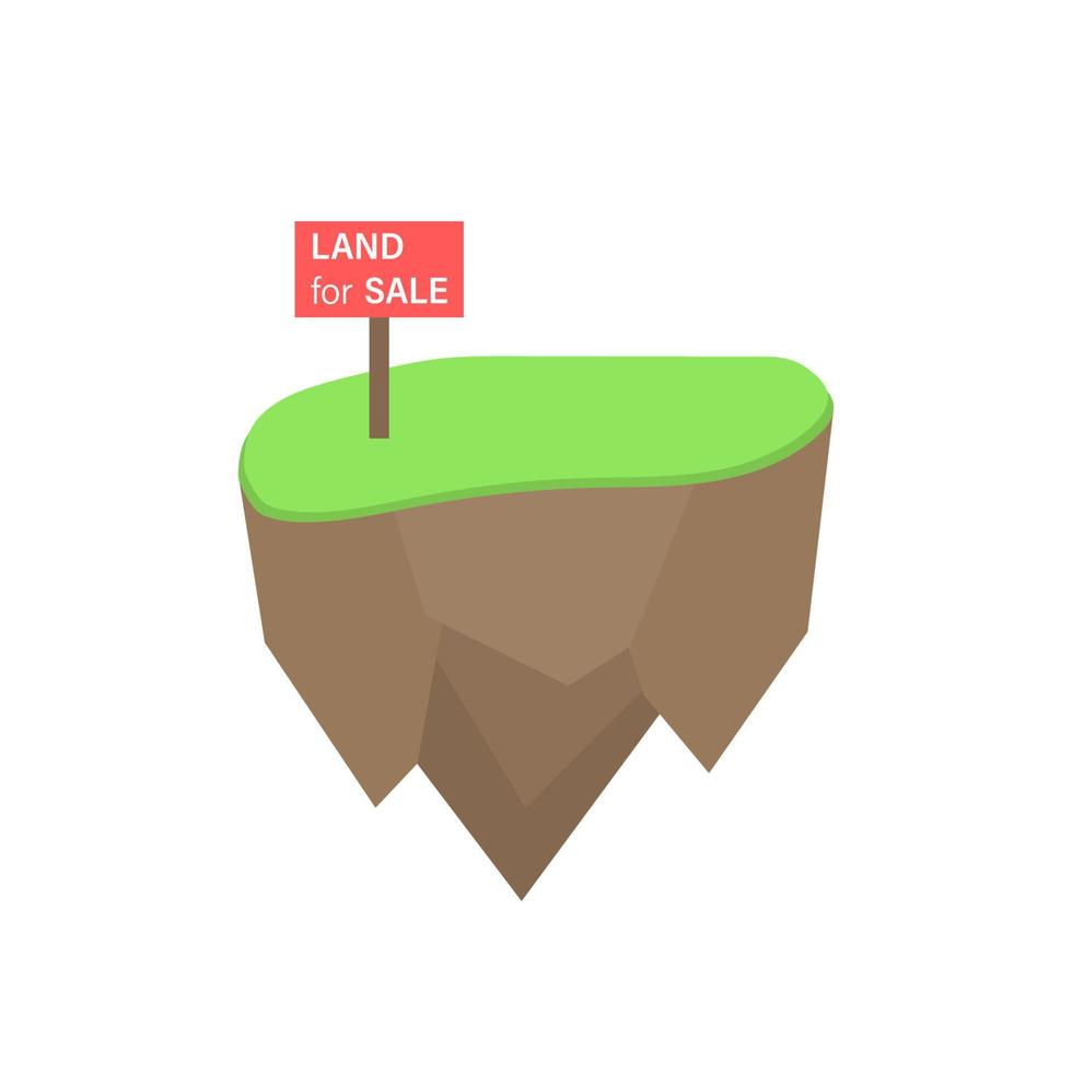 Land for sale vector icon. That tract of land for owned, sale, development, rent, buy. And investment to growth, profit, wealth and value