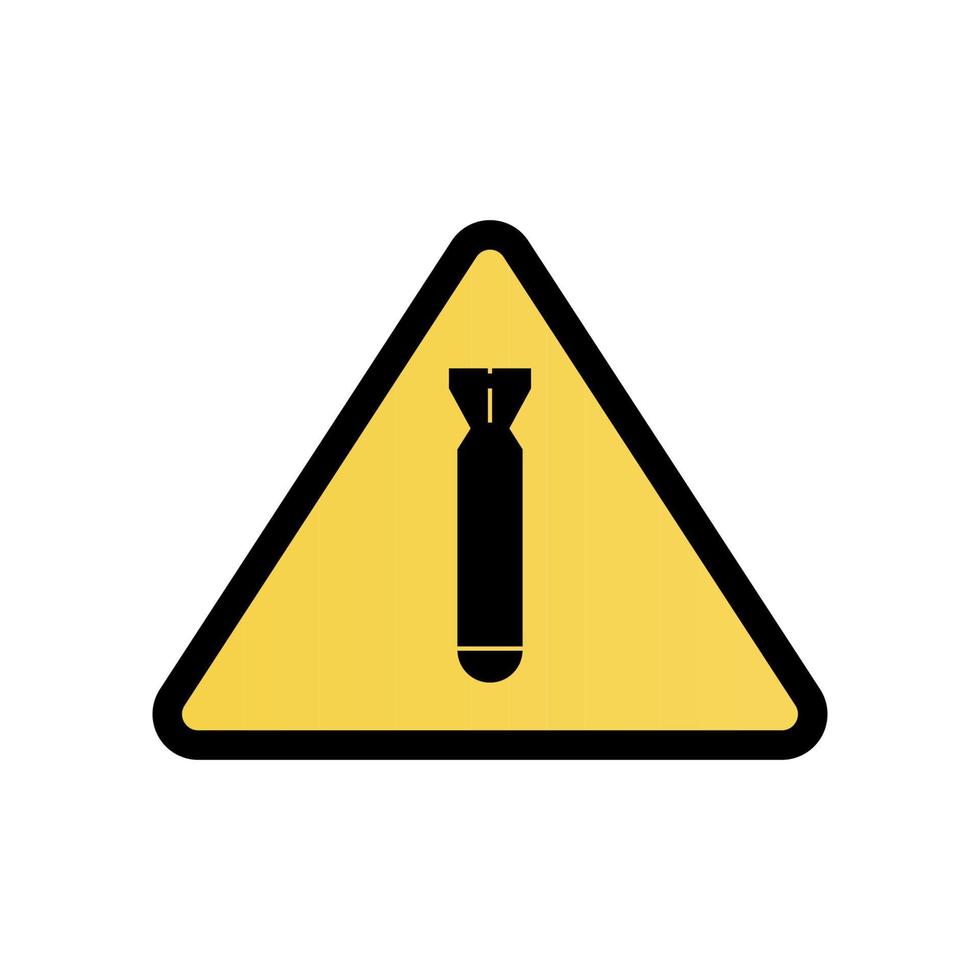 Rocket fall danger icon. Dangerous zone. The ban is here. vector