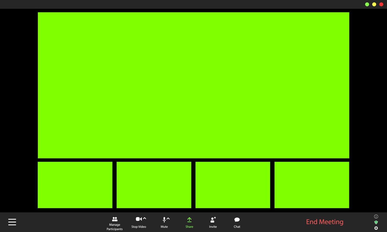 plantilla de video de llamada. en blanco para insertar caras en lugar de clave de croma vector