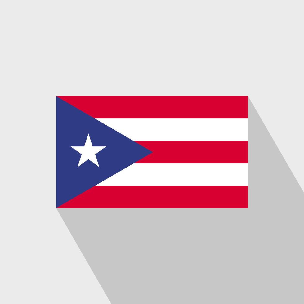 Puerto Rico flag Long Shadow design vector