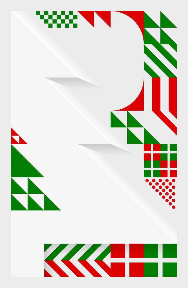 X82 - Bauhaus Art Style Christmas Festival Poster Background vector