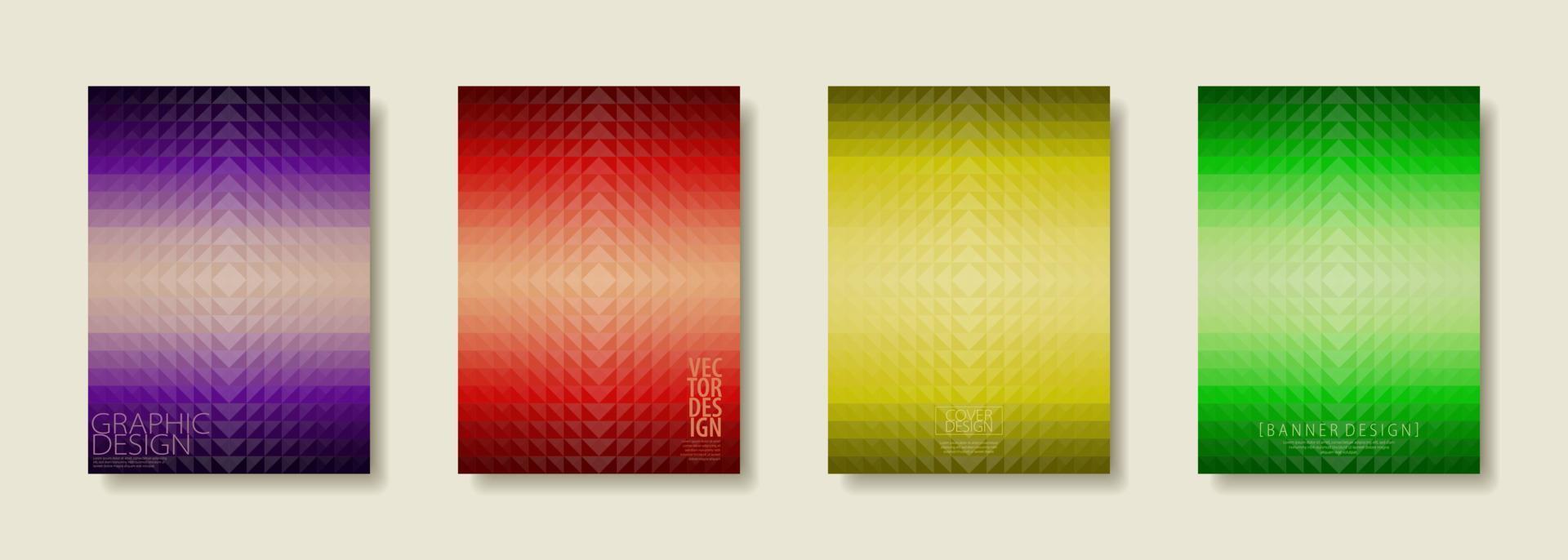 Monotone Poster Set Geometric Triangle Background vector
