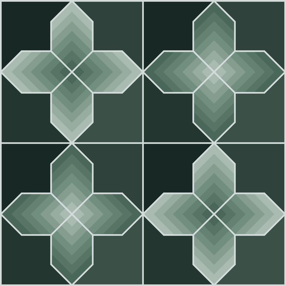 Green Gradient Cross Pattern Seamless Background vector