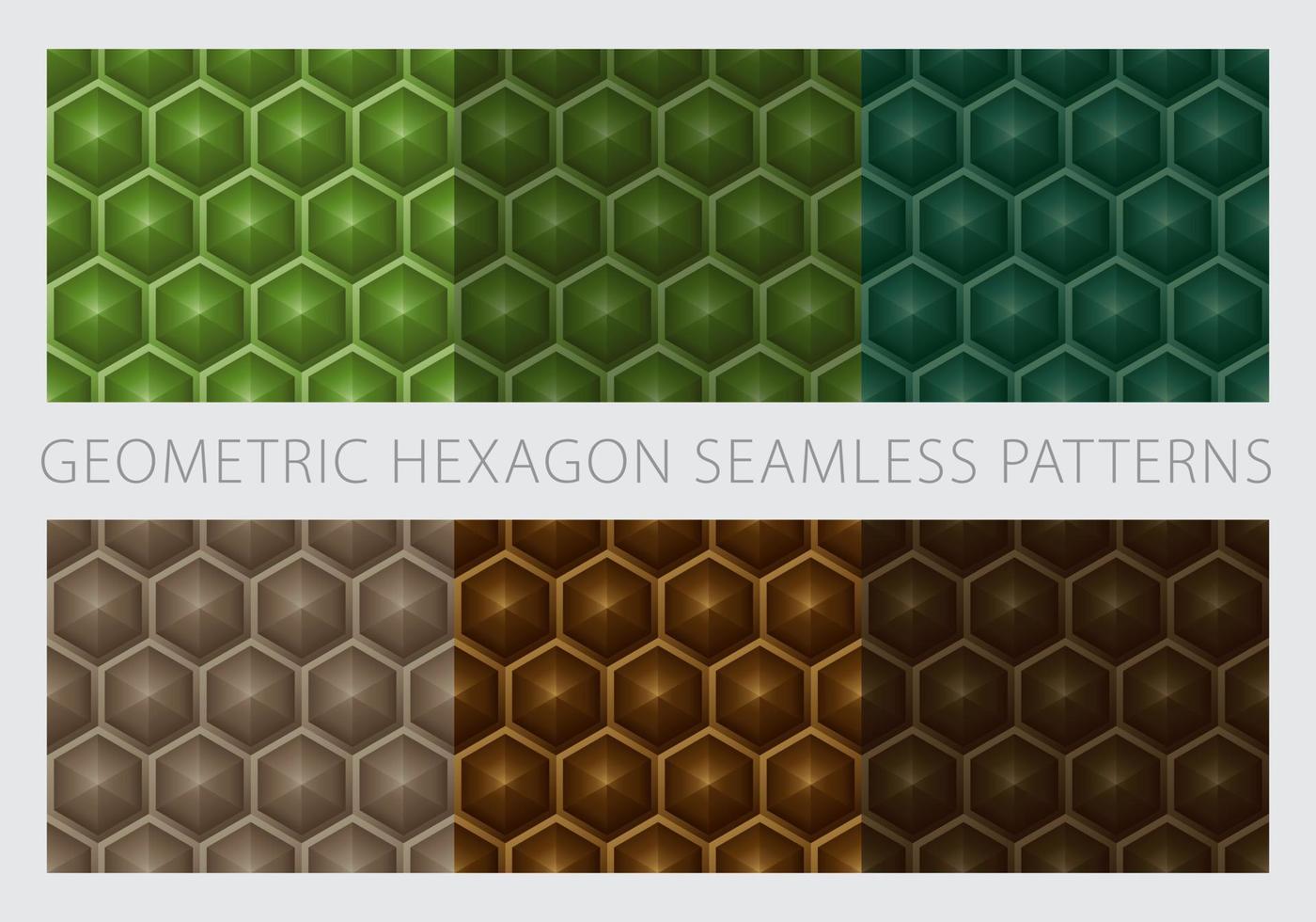 Geometric Hexagon Seamless Patterns Color Earth Tone vector