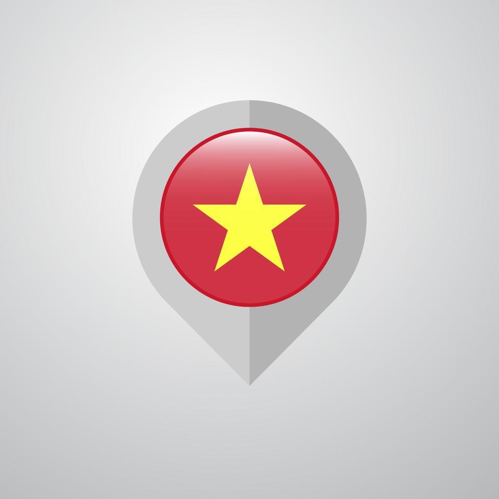 Map Navigation pointer with Vietnam flag design vector