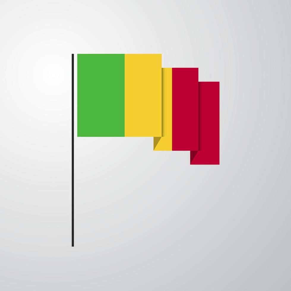 Mali waving Flag creative background vector