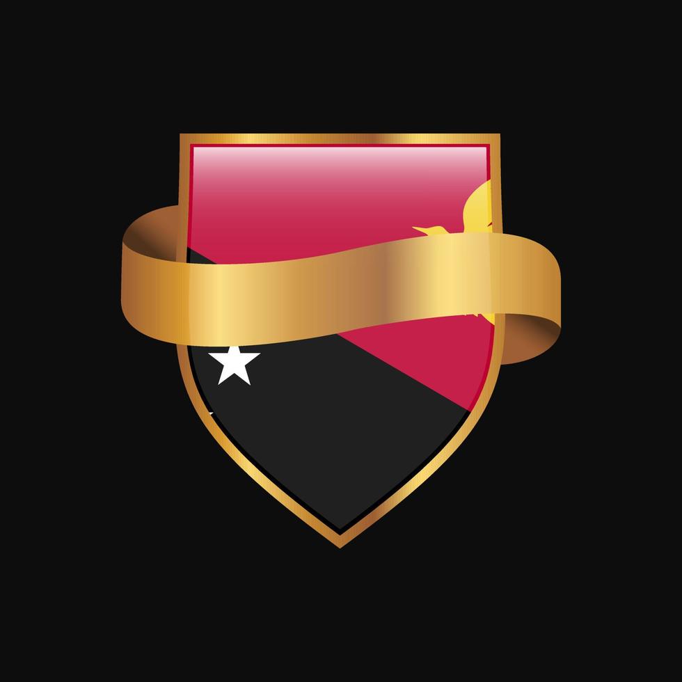 Papua New Guinea flag Golden badge design vector