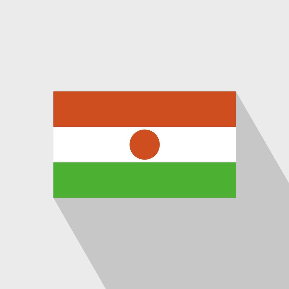Niger flag Long Shadow design vector