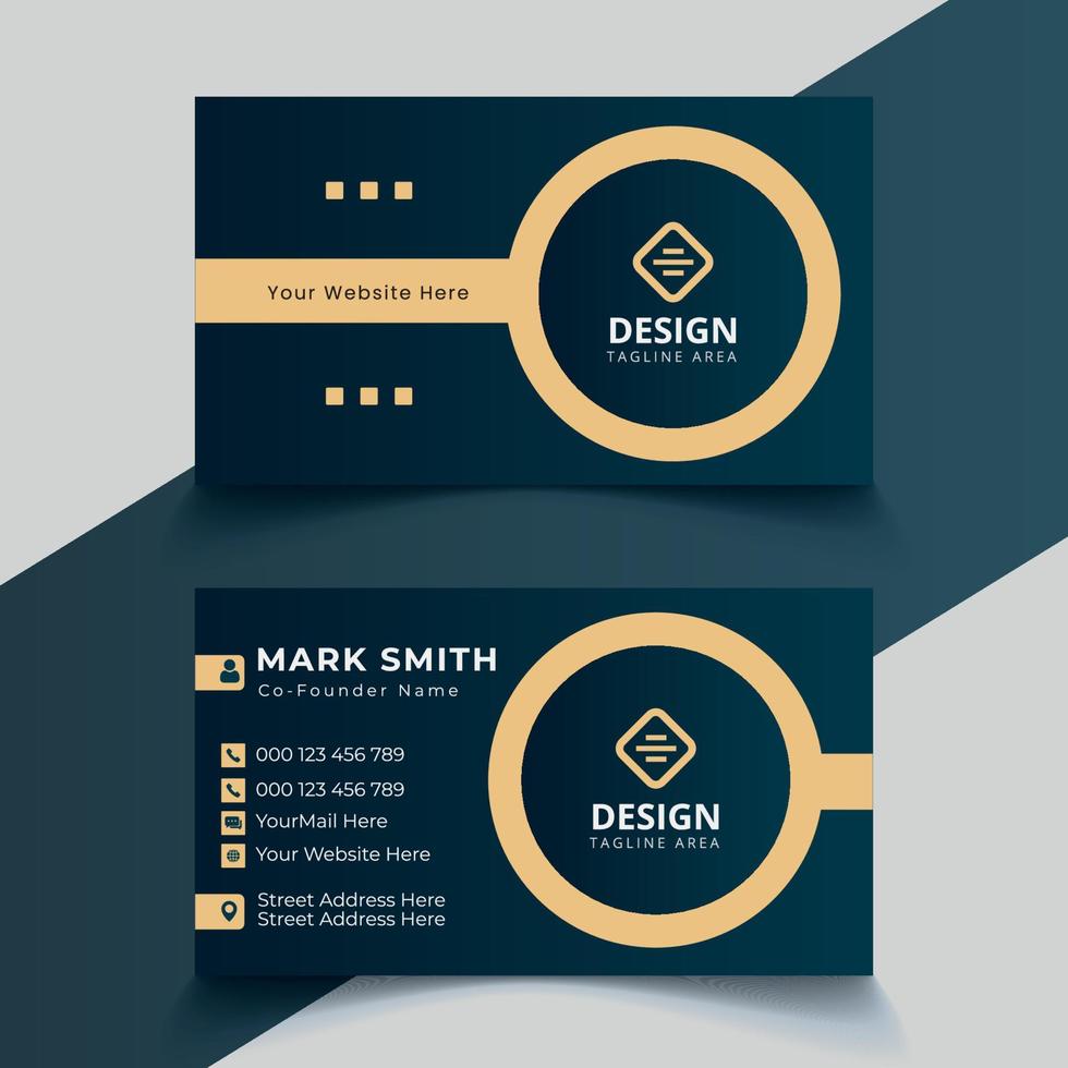 Professional elegant dark green and white modern business card design vector