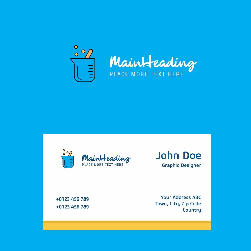 Beaker logo Design with business card template Elegant corporate identity Vector