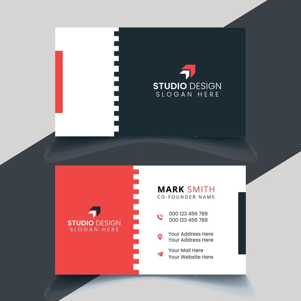 Professional elegant red and white modern business card design vector