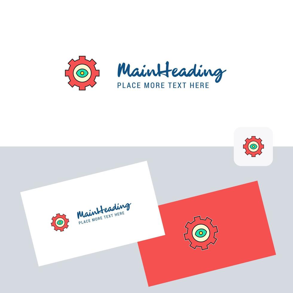 Gear vector logotype with business card template Elegant corporate identity Vector