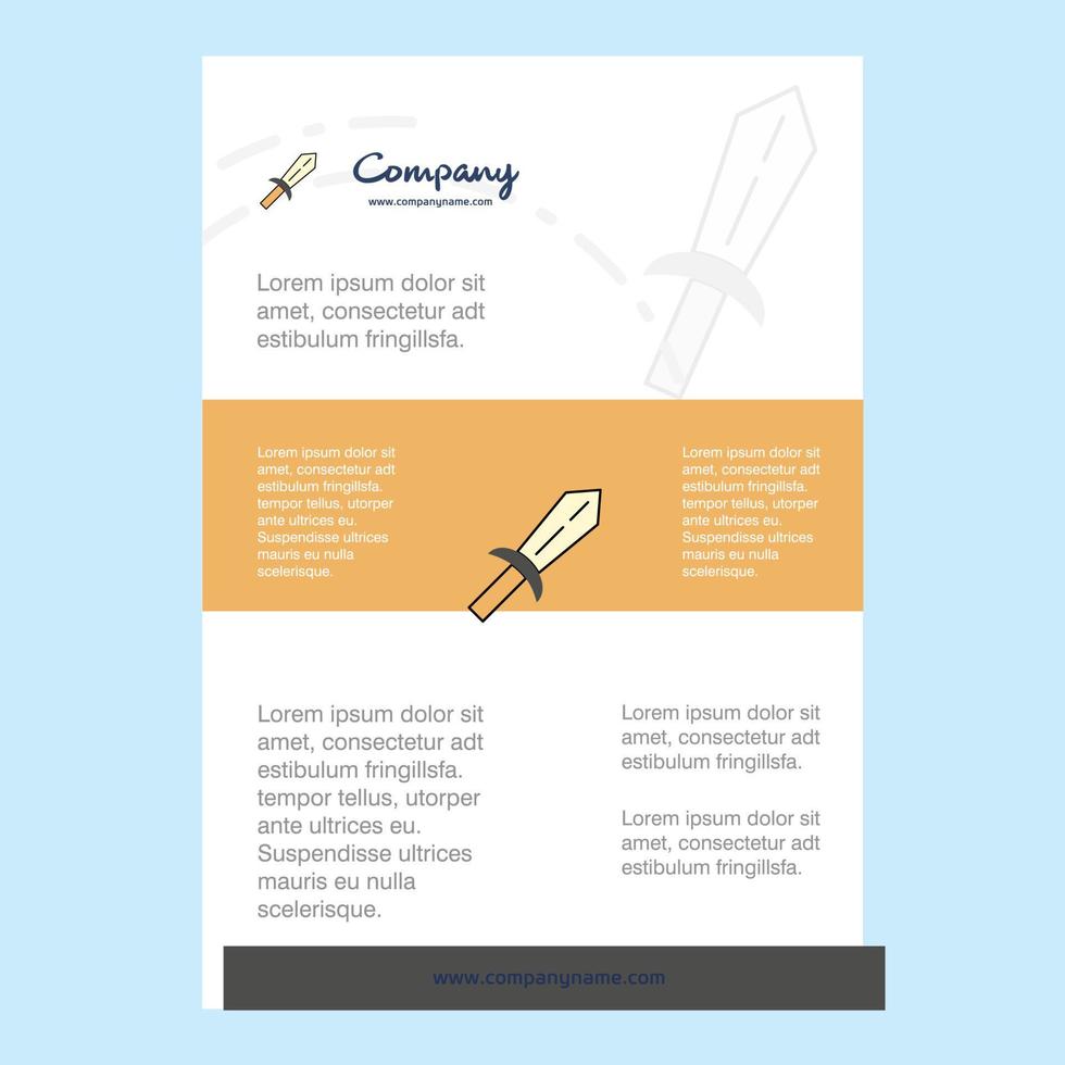 Template layout for Sword comany profile annual report presentations leaflet Brochure Vector Background