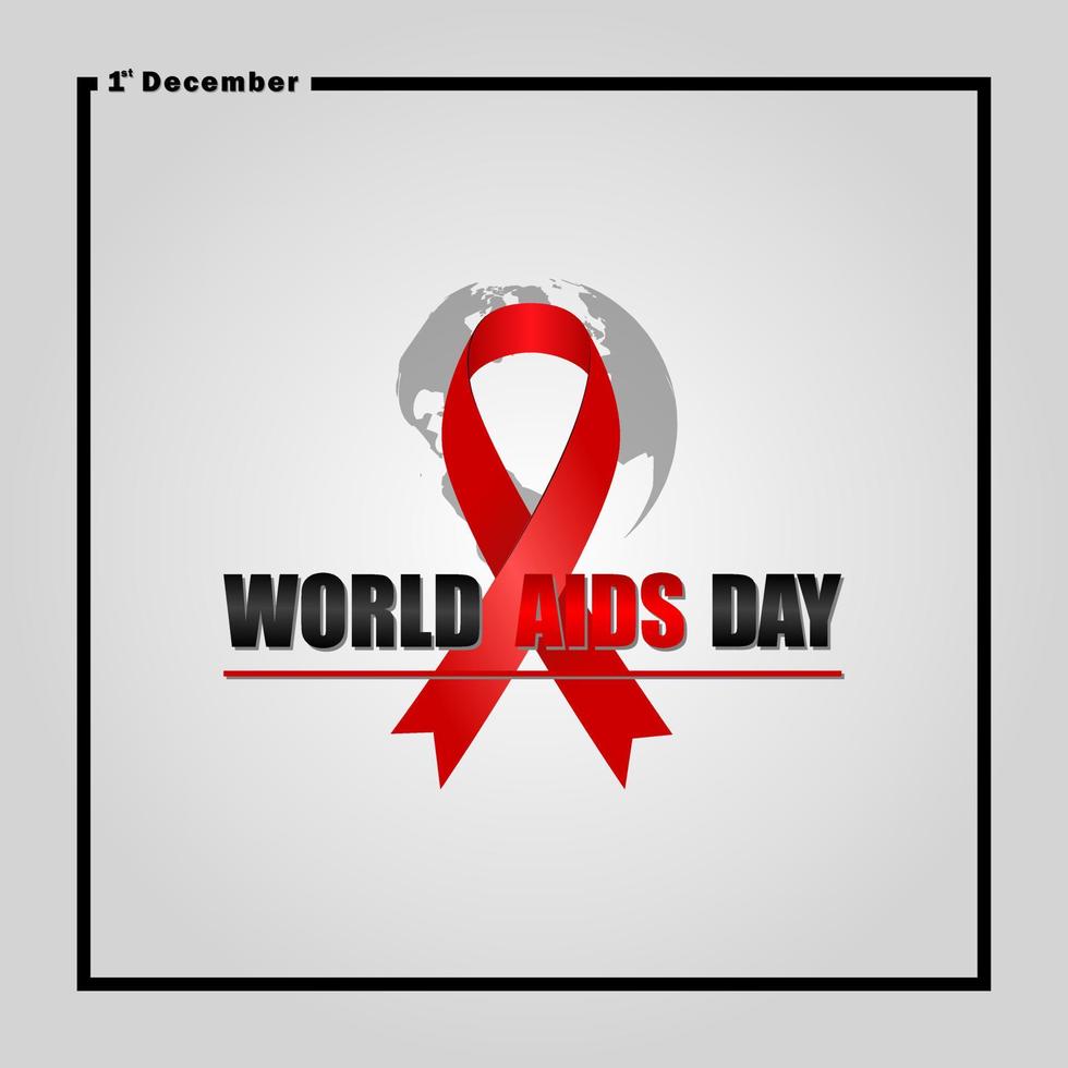 World AIDS Day December 1st,  Banner with red ribbon and text World Aids Day vector