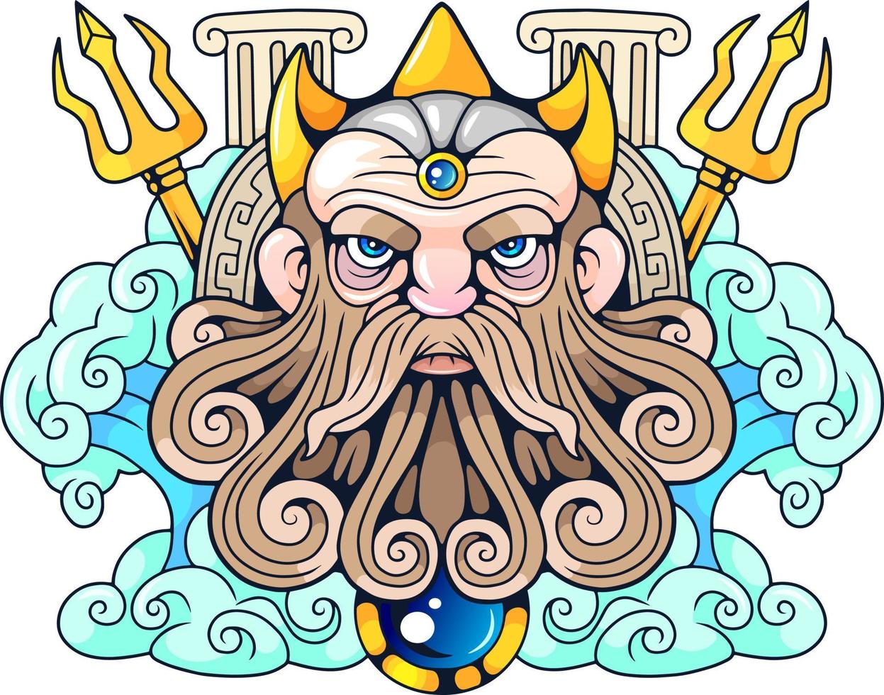 ancient greek god poseidon vector