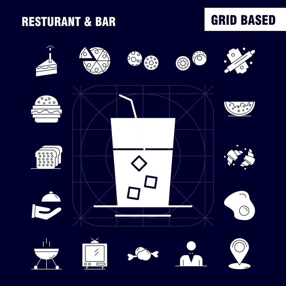 Restaurant And Bar Solid Glyph Icon for Web Print and Mobile UXUI Kit Such as Casino Gambling Game Group House Camera Entertainment Image Pictogram Pack Vector