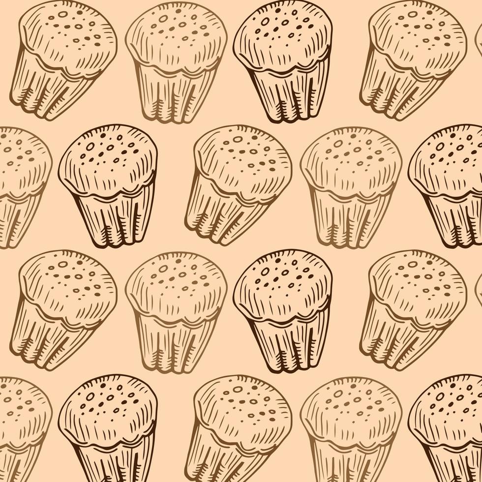 Wrapping paper - pattern of cake, cupcake and muffin for vector graphic design