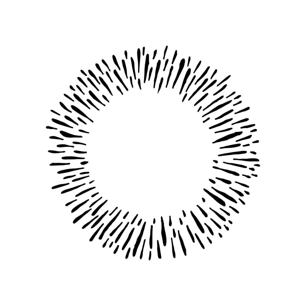Doodle burst splash in vintage style on white background. Black vector hand drawn sketch illustration. Sun, starburst, sparkle, sunburst set. Line sparkle explosion. Marker handdrawn line. Retro spark