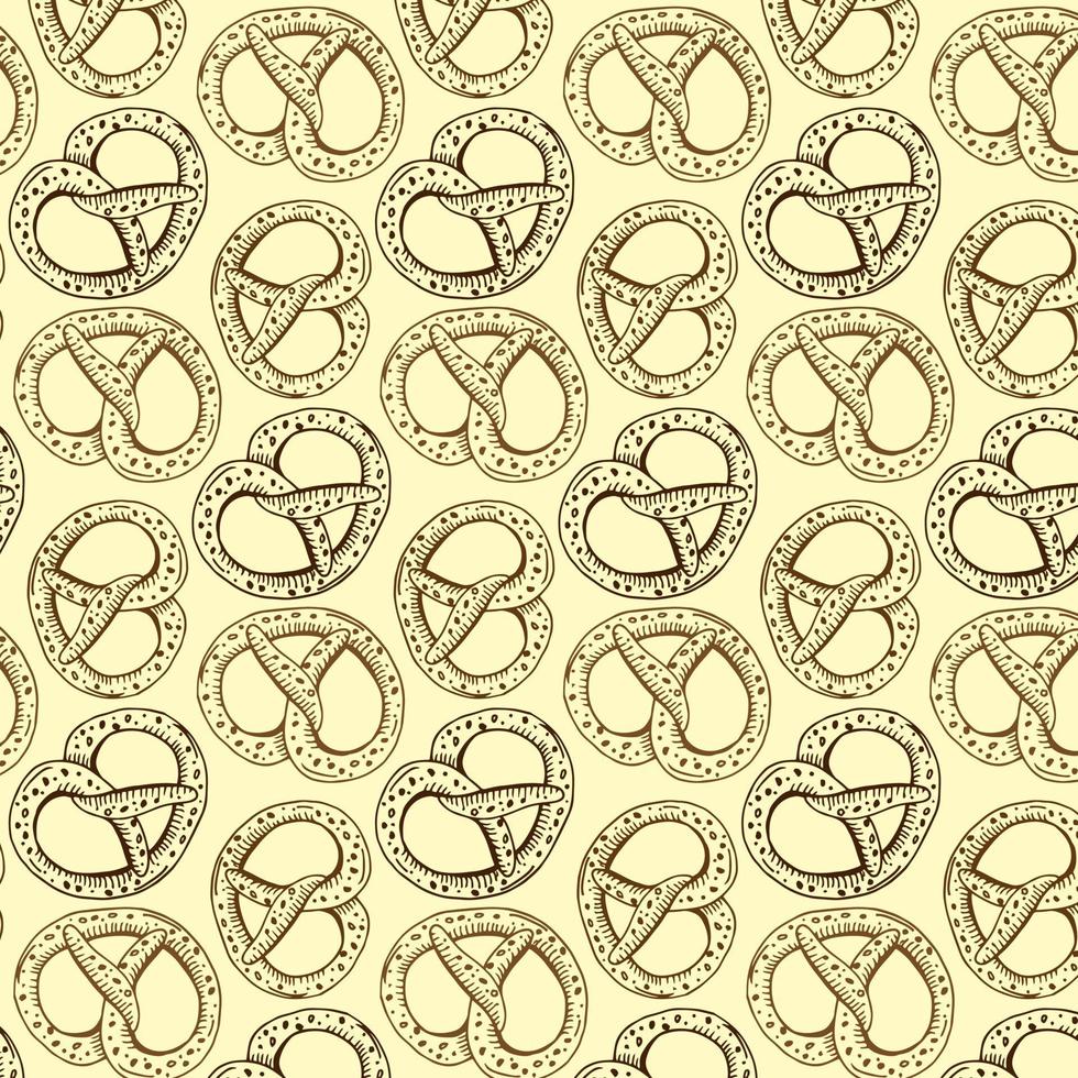 Pretzel pattern. Design for Oktoberfest. Perfect design for posters, cards, textile, web pages. vector
