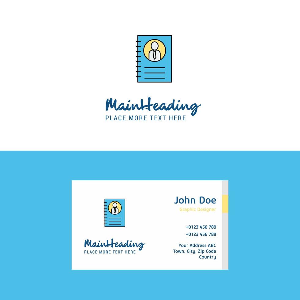Flat Personal diary Logo and Visiting Card Template Busienss Concept Logo Design vector