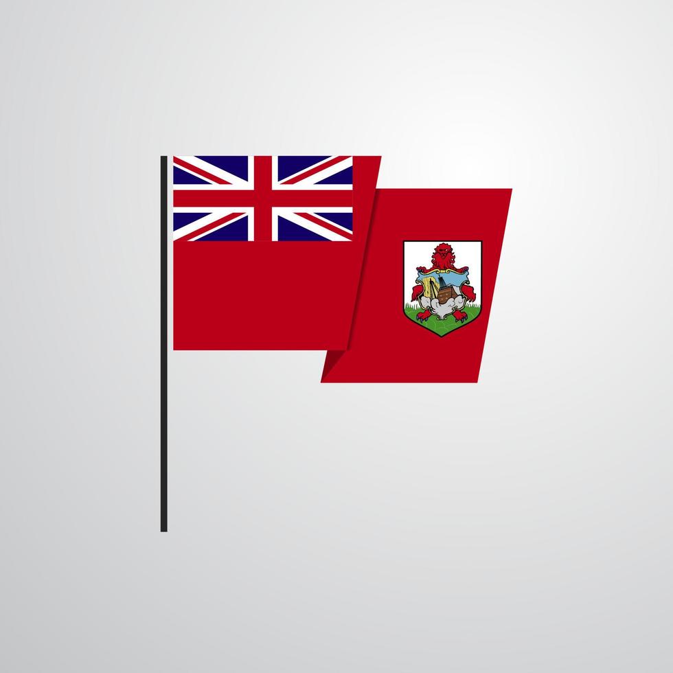 Bermuda waving Flag design vector