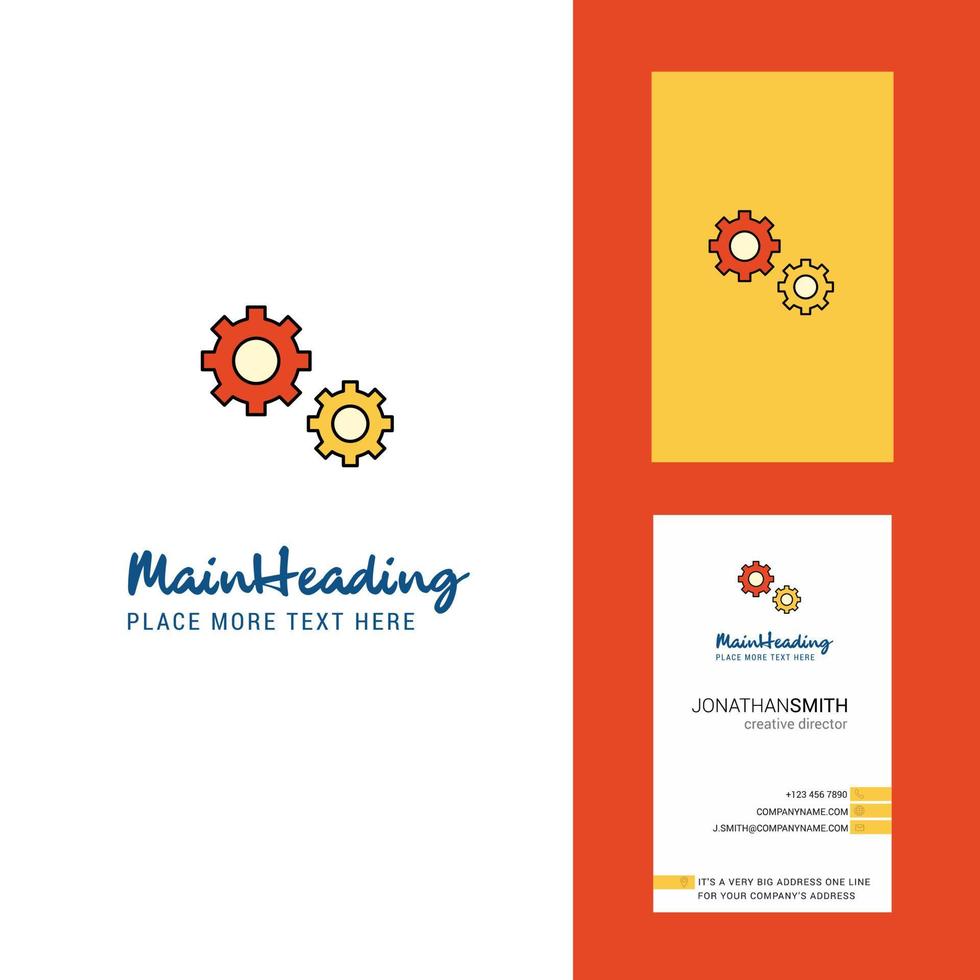 Gear Creative Logo and business card vertical Design Vector