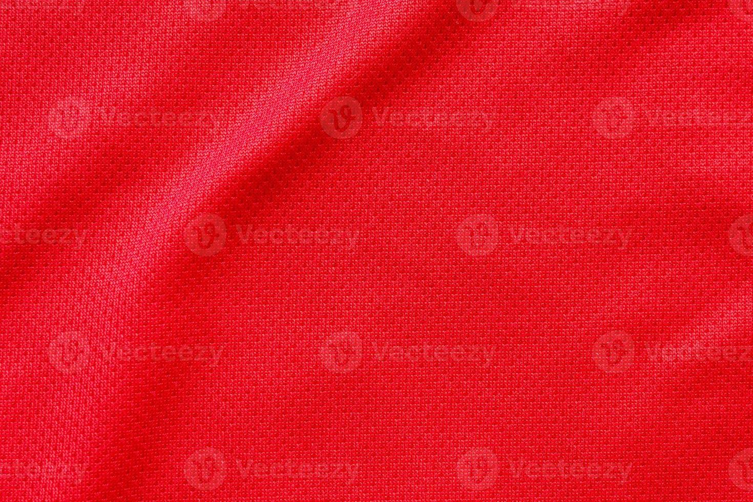 Red sports clothing fabric football shirt jersey texture background photo