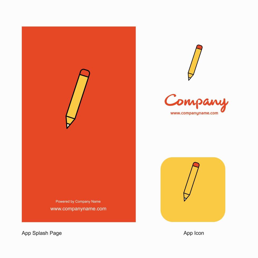 icono de la aplicación del logotipo de la empresa lápiz y diseño de la página de bienvenida elementos de diseño de la aplicación empresarial creativa vector